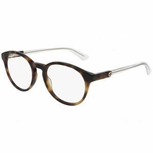 New Authentic Gucci Round Women's Eyeglasses Havana W/Demo Lens GG04850 003